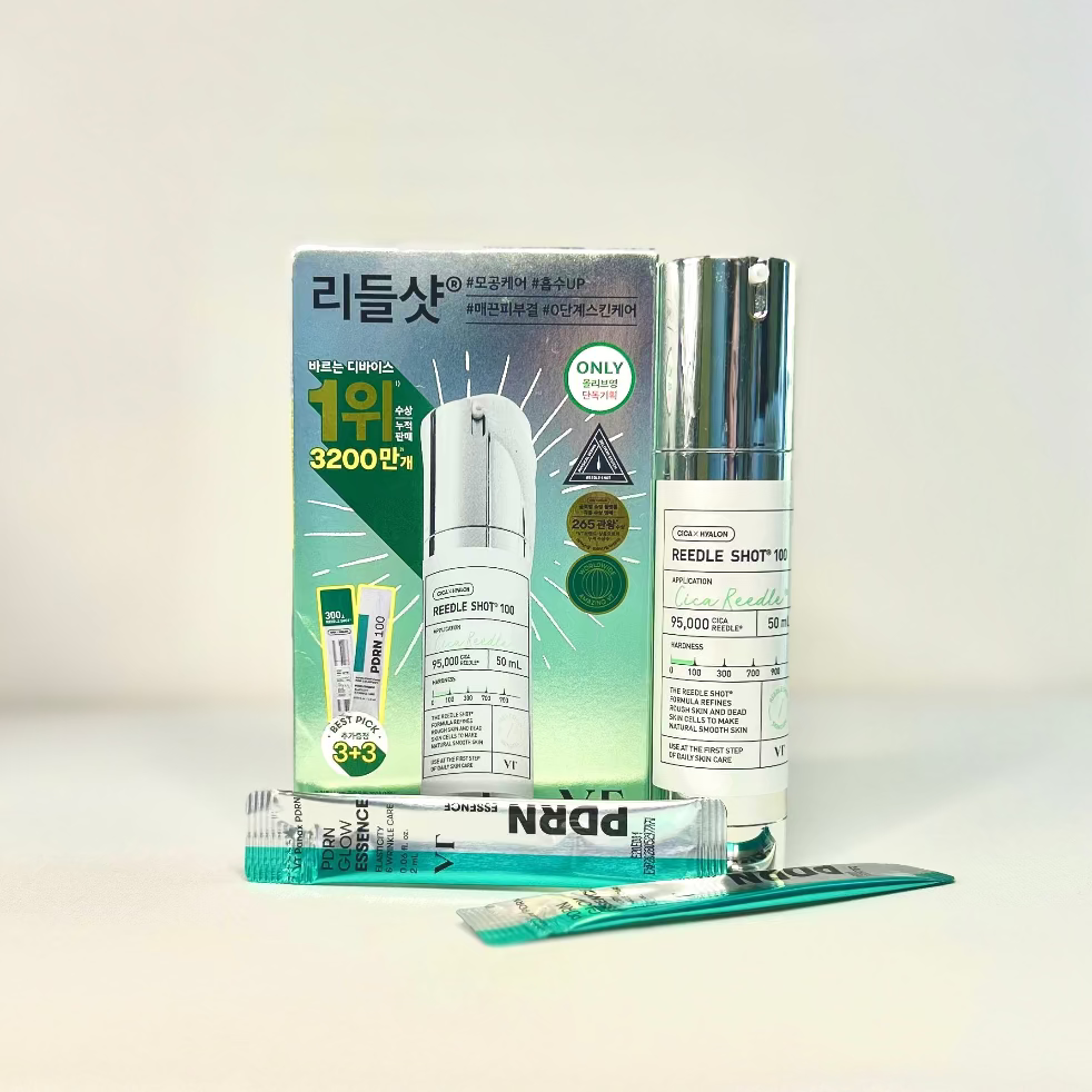 VT reedle shot 100 essence 50ml set (+reedle Shot 300 1ml*3 +PDRN essence 1.5ml*3)